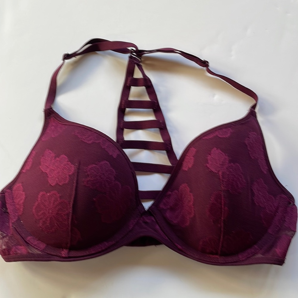 Victoria’s Secret ladderback tone on tone floral padded underwear pushup bra 34C